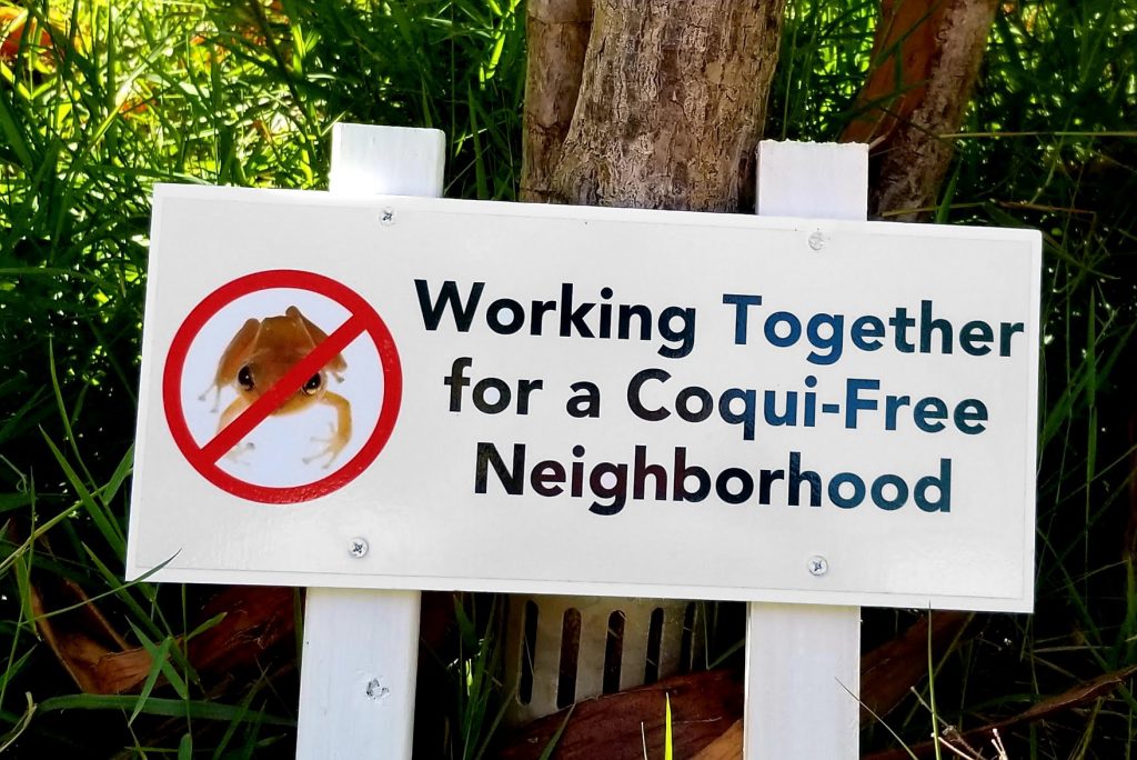 Coqui-Free Neighborhood Sign
