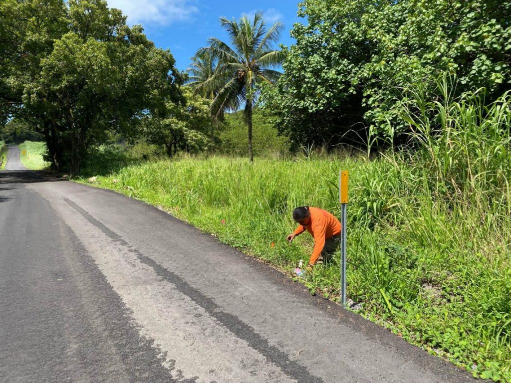 MISC crews survey a section of road along Hāna Highway in Kīpahulu. 
