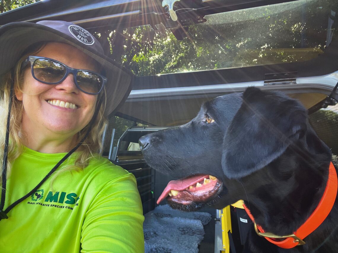 MISC's Detector Dog team, Trisha Dillenburg and Freddie., a black lab. 