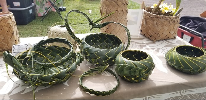 Baskets woven from coconut leaves. Photo from Maui Nui Botanical Garden